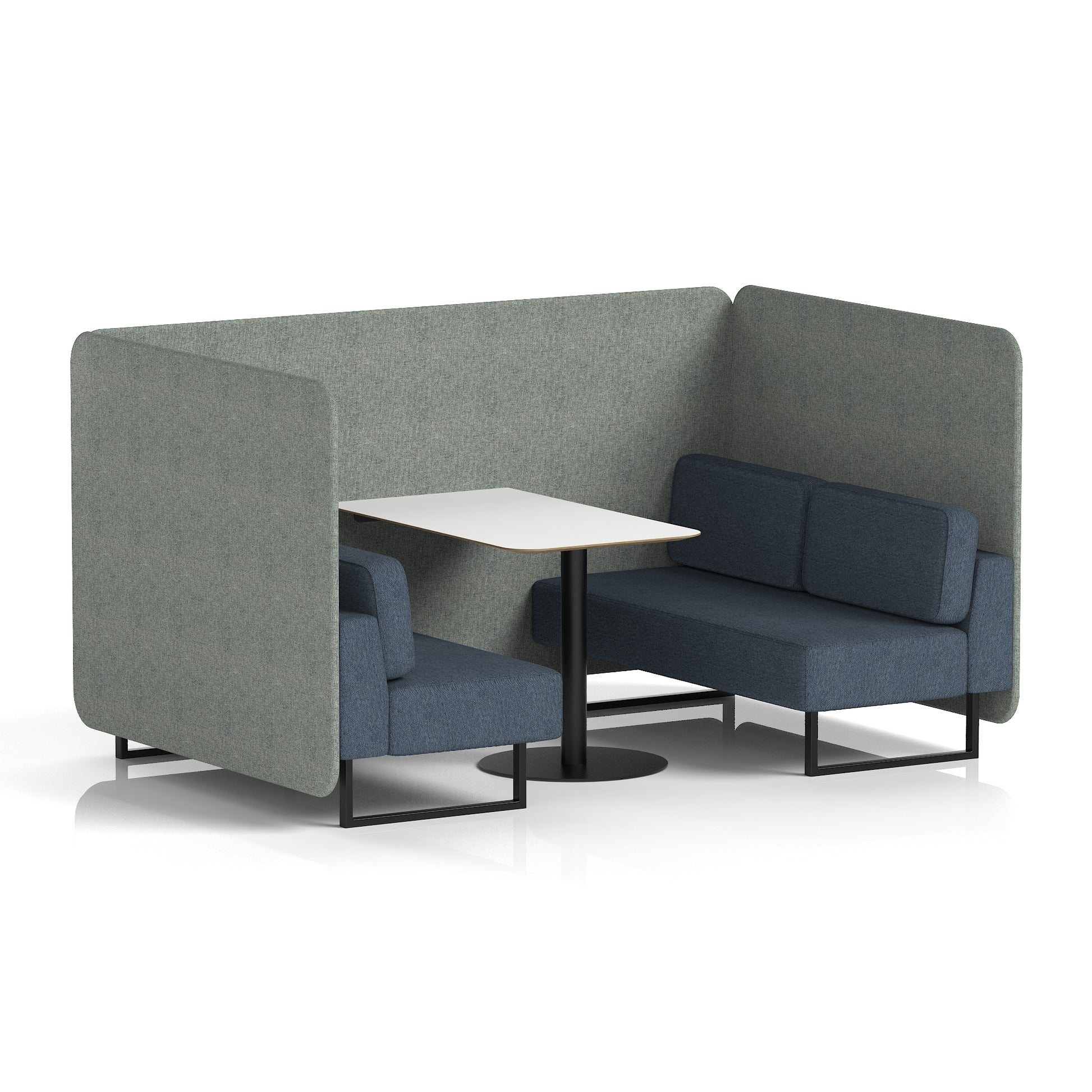 Brixworth Bench Booth With White Table In Two Tone