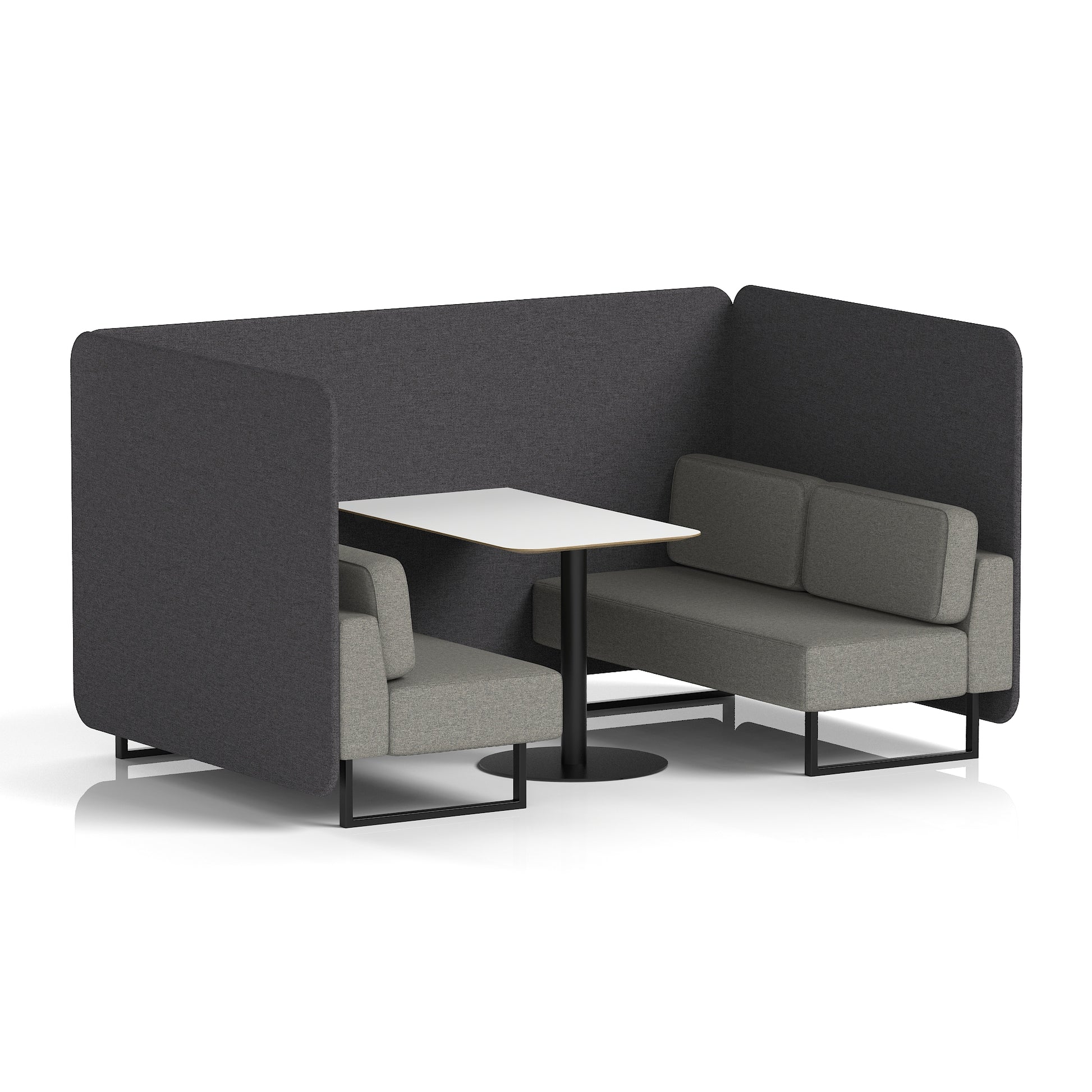 Brixworth Bench Booth With White Table In Two Tone