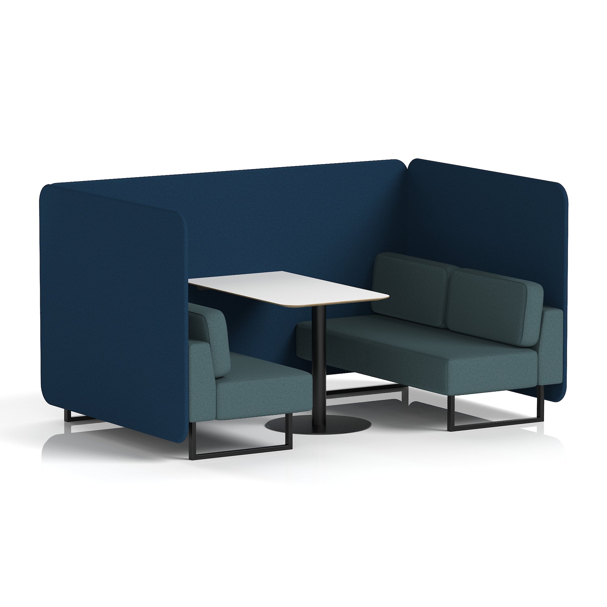 Brixworth Bench Booth With White Table In Two Tone