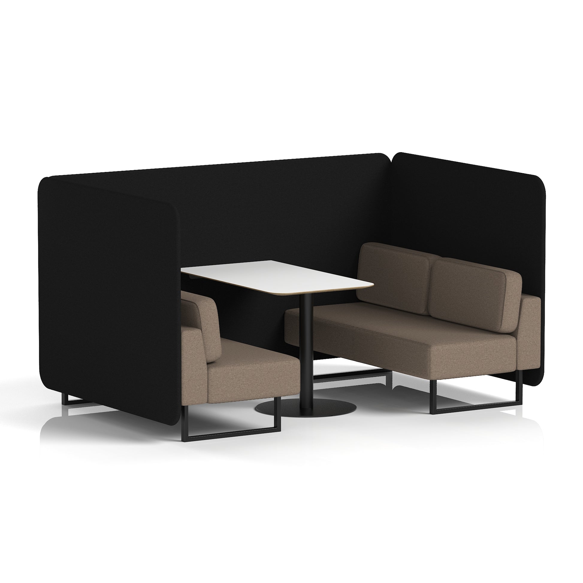 Brixworth Bench Booth With White Table In Two Tone