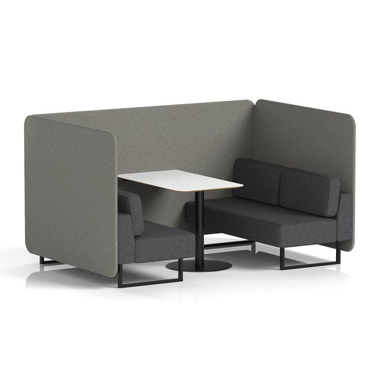 Brixworth Bench Booth With White Table In Two Tone