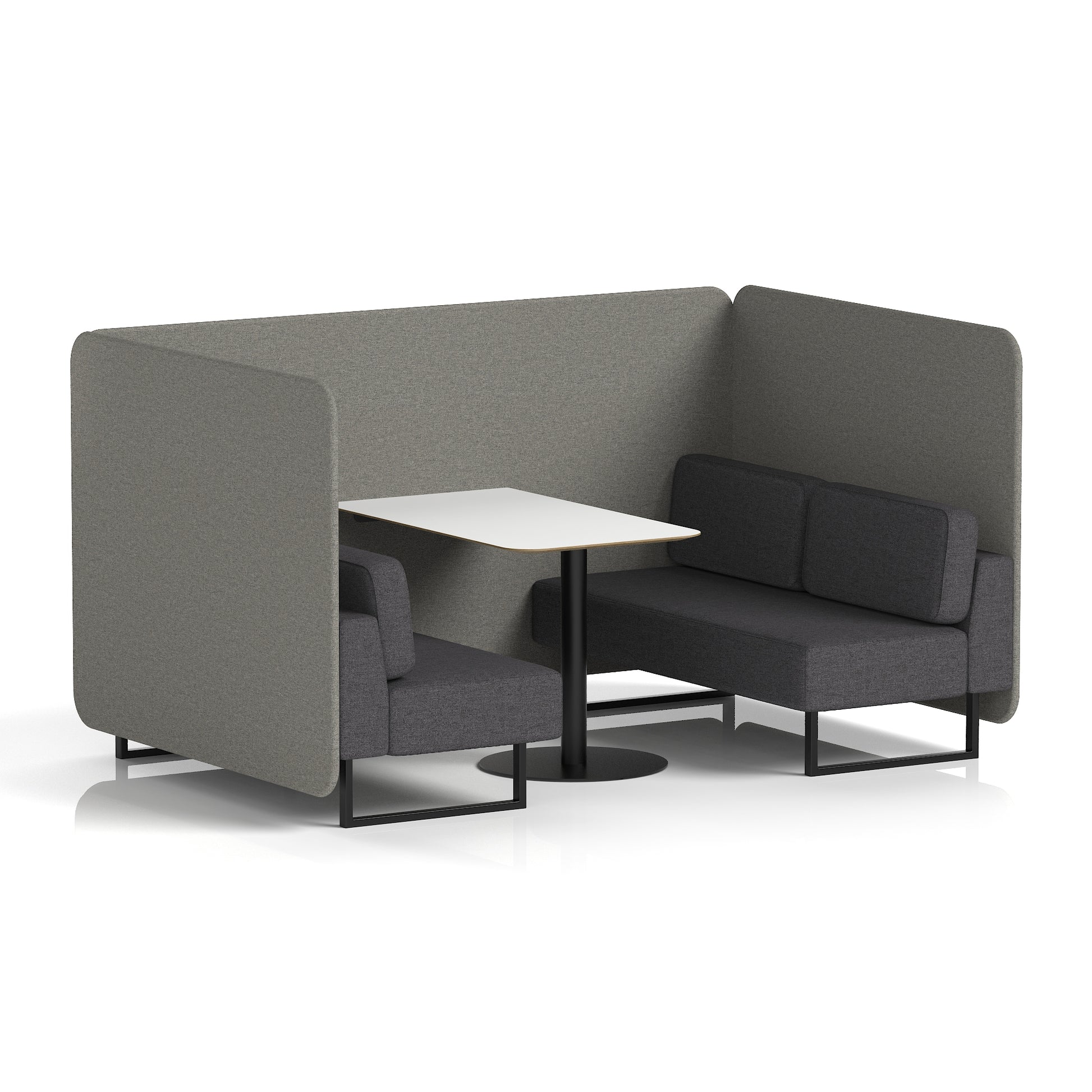 Brixworth Bench Booth With White Table In Two Tone