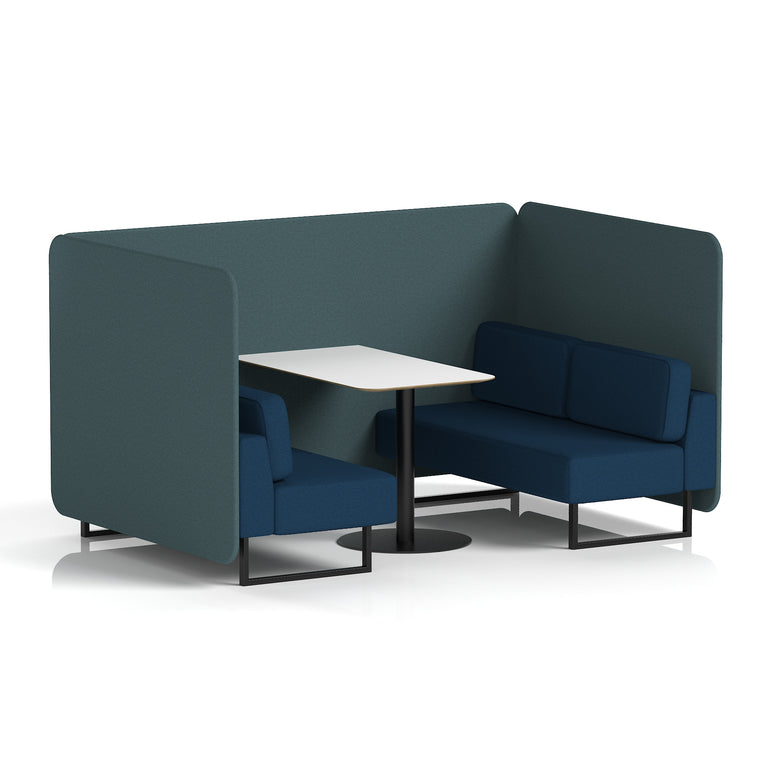 Brixworth Bench Booth With White Table In Two Tone