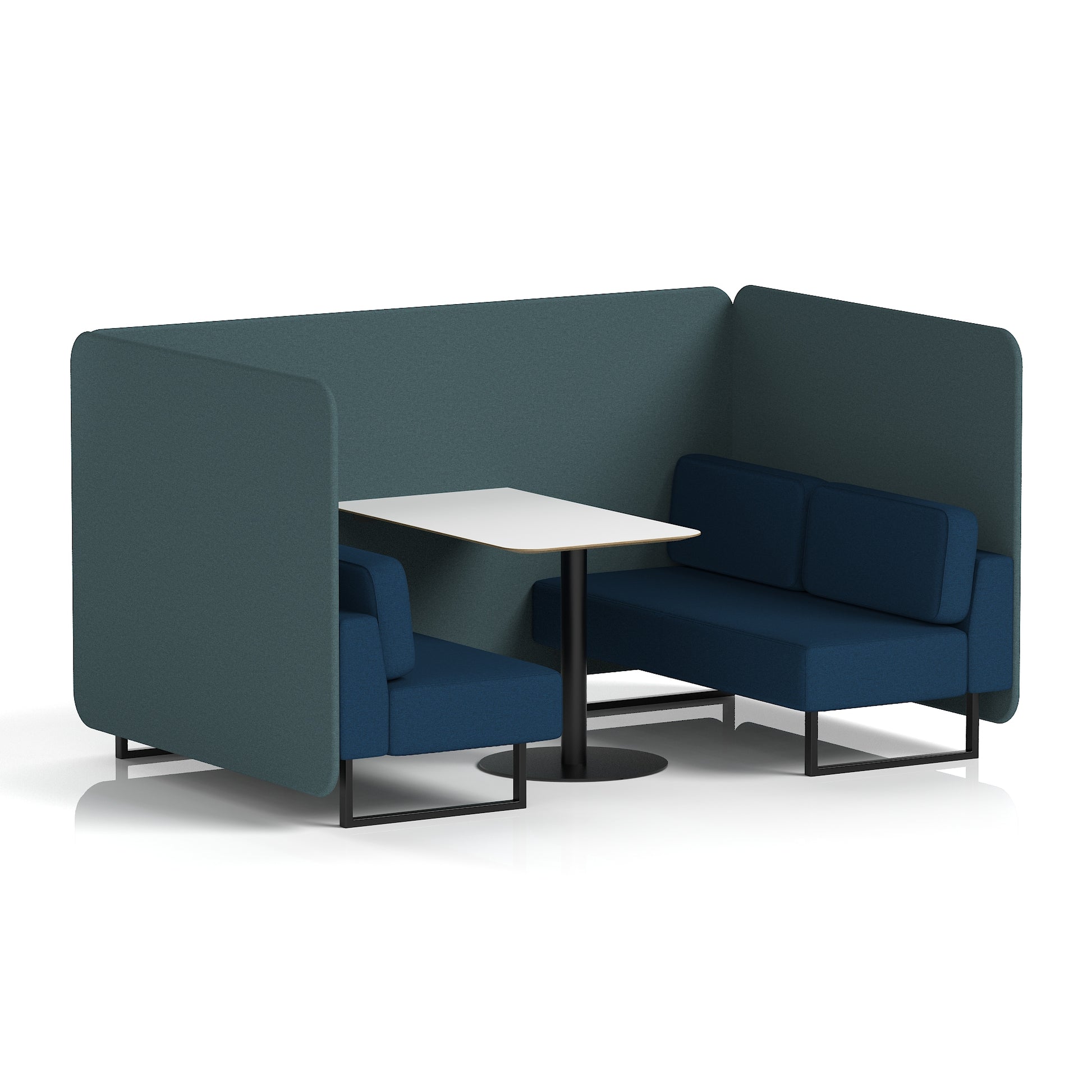 Brixworth Bench Booth With White Table In Two Tone