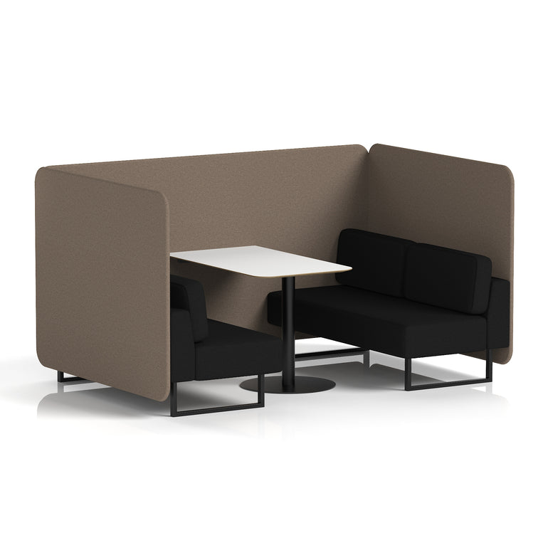 Brixworth Bench Booth With White Table In Two Tone