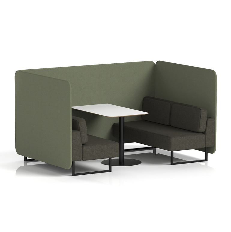 Brixworth Bench Booth With White Table In Two Tone