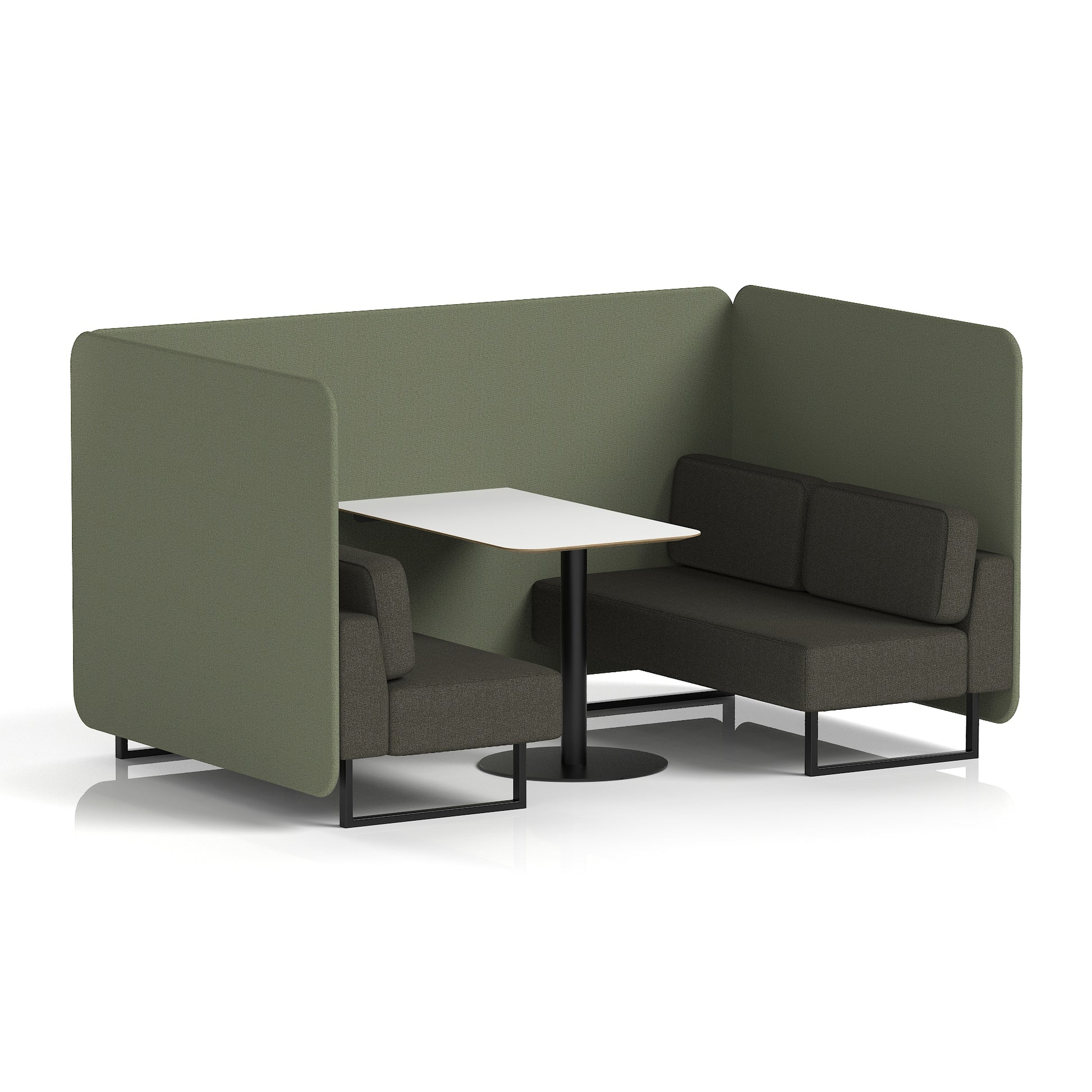 Brixworth Bench Booth With White Table In Two Tone