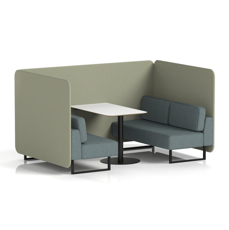 Brixworth Bench Booth With White Table In Two Tone