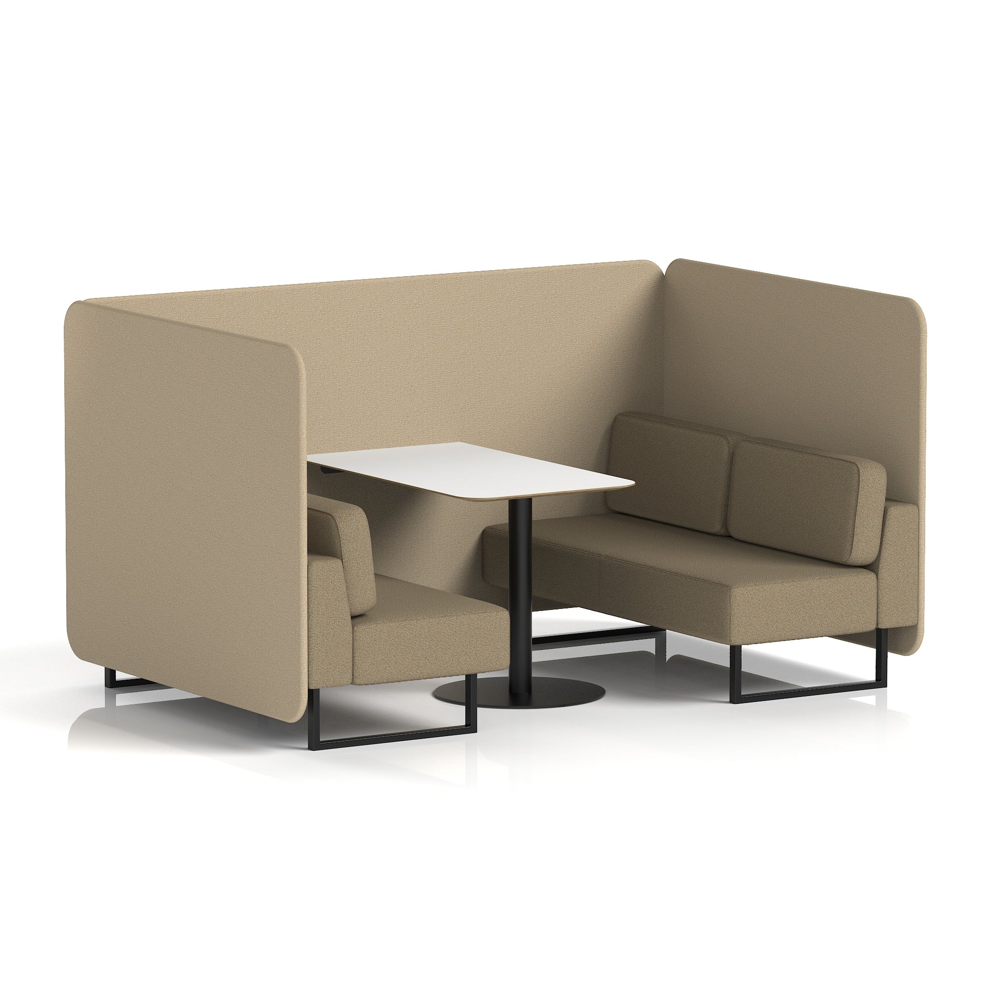 Brixworth Bench Booth With White Table In Two Tone