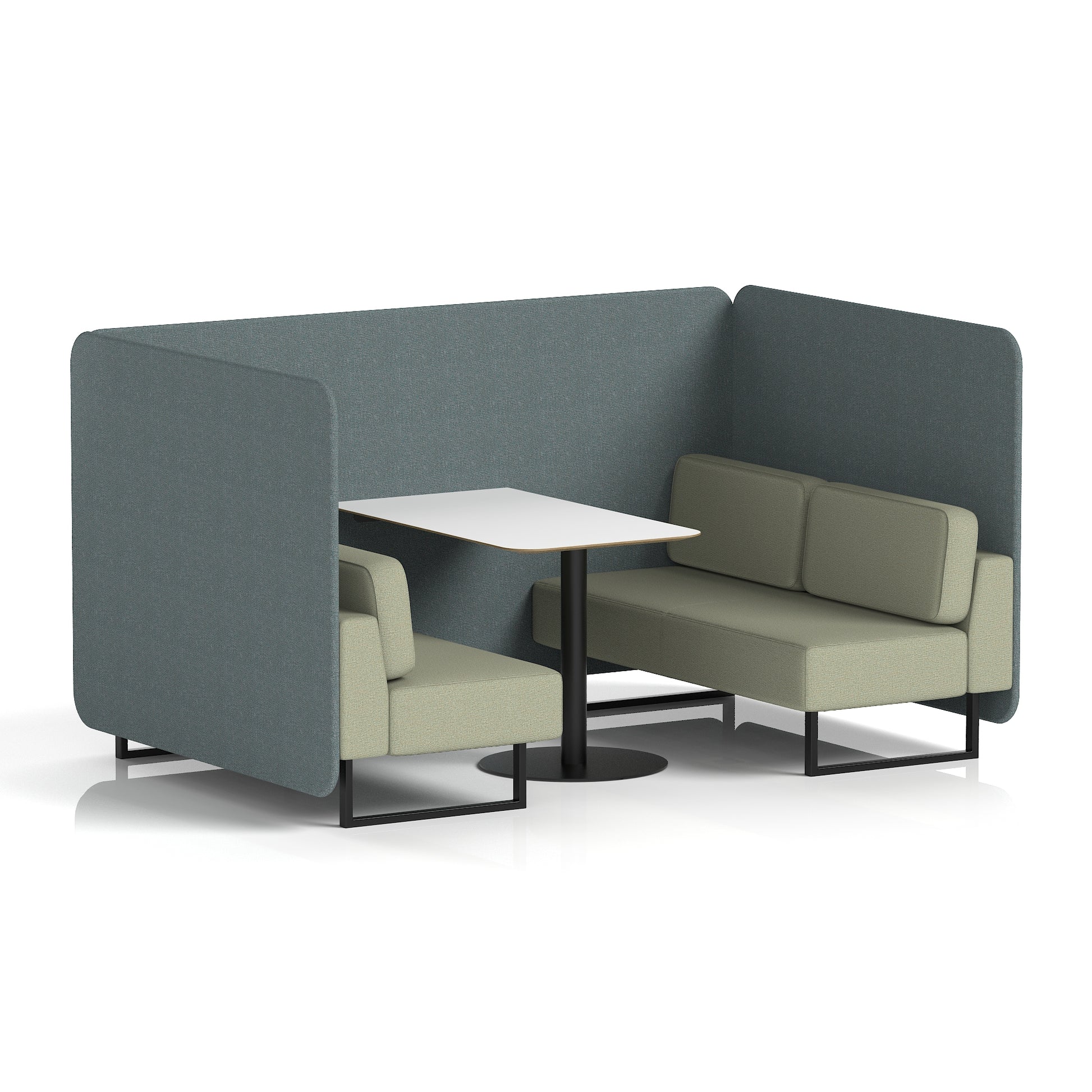 Brixworth Bench Booth With White Table In Two Tone