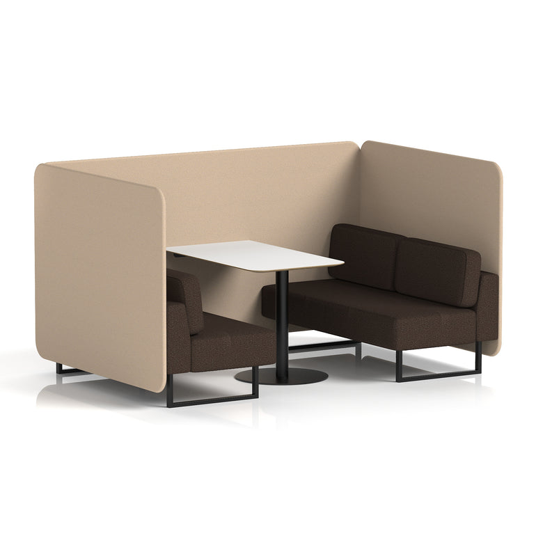 Brixworth Bench Booth With White Table In Two Tone