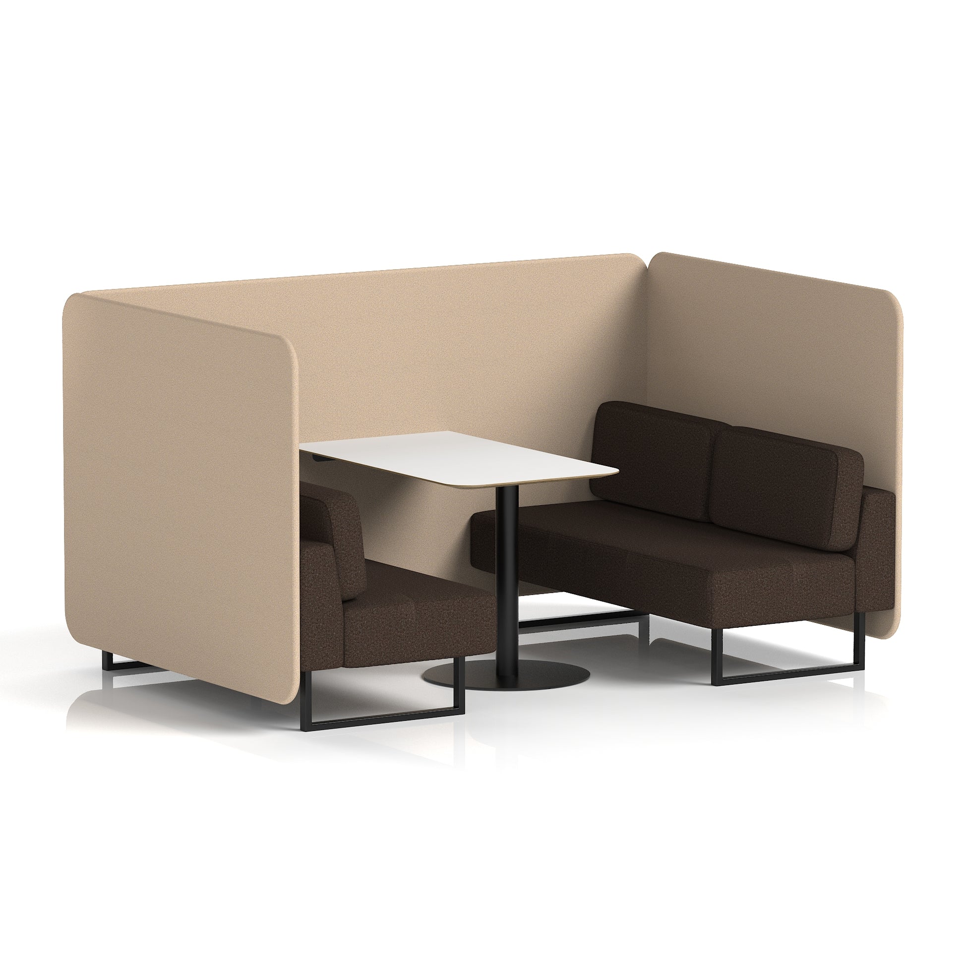 Brixworth Bench Booth With White Table In Two Tone