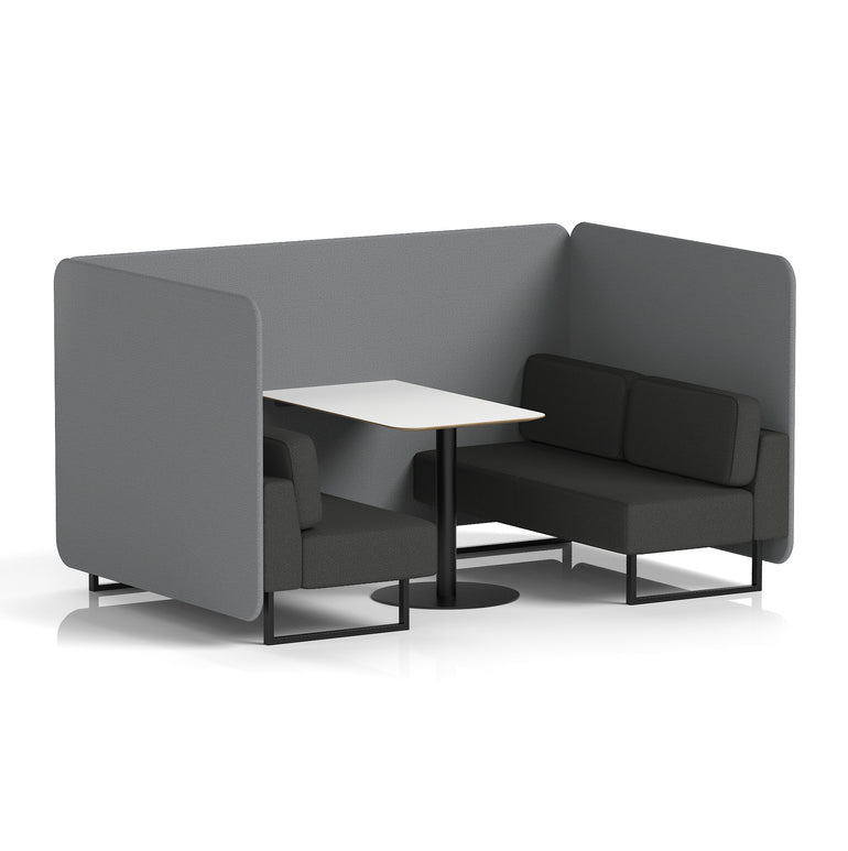 Brixworth Bench Booth With White Table In Two Tone