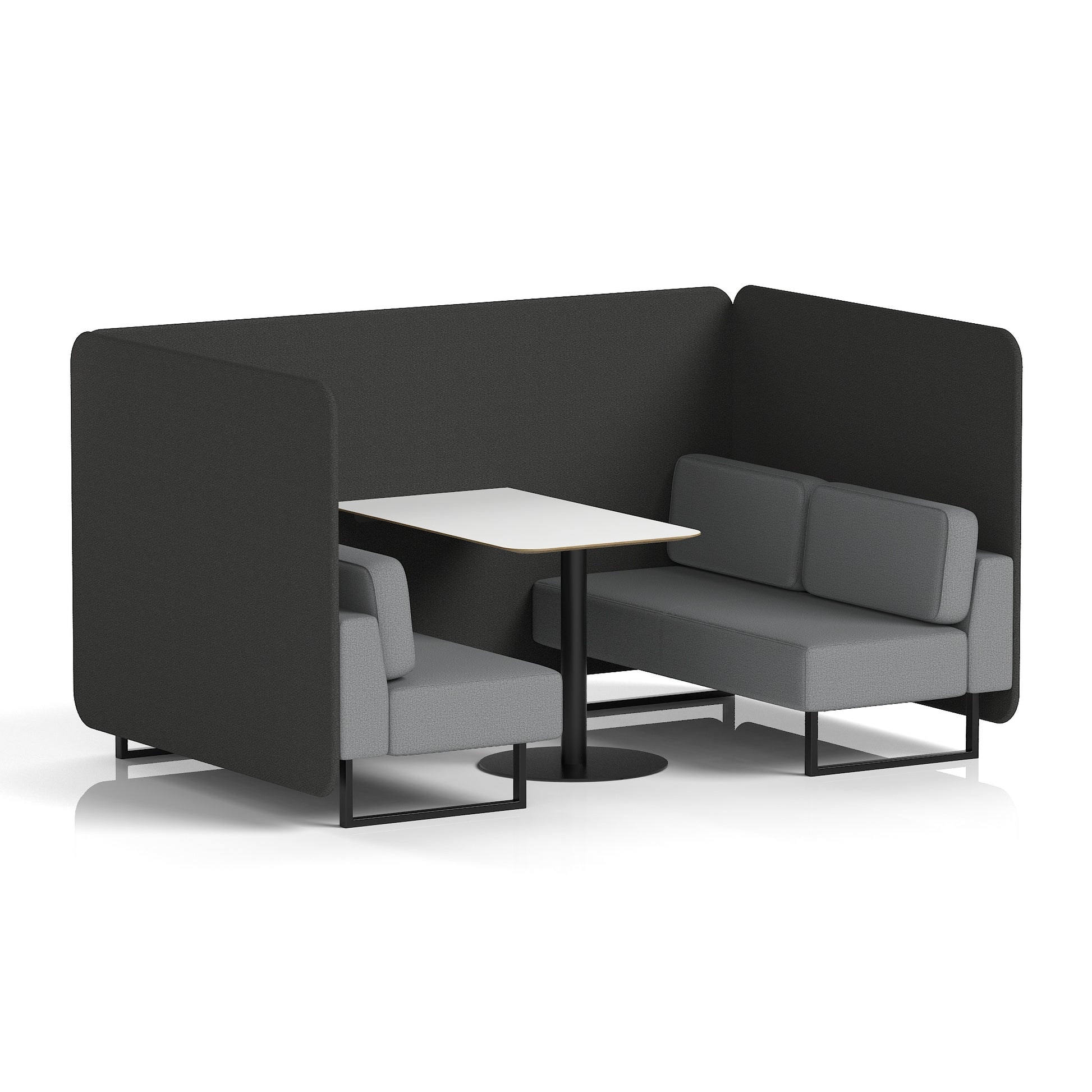 Brixworth Bench Booth With White Table In Two Tone