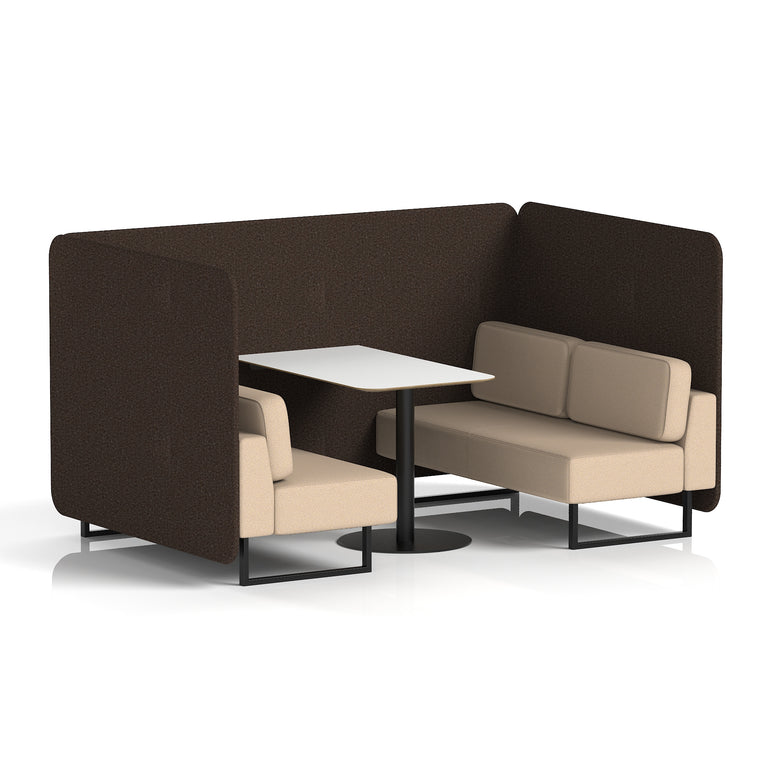Brixworth Bench Booth With White Table In Two Tone