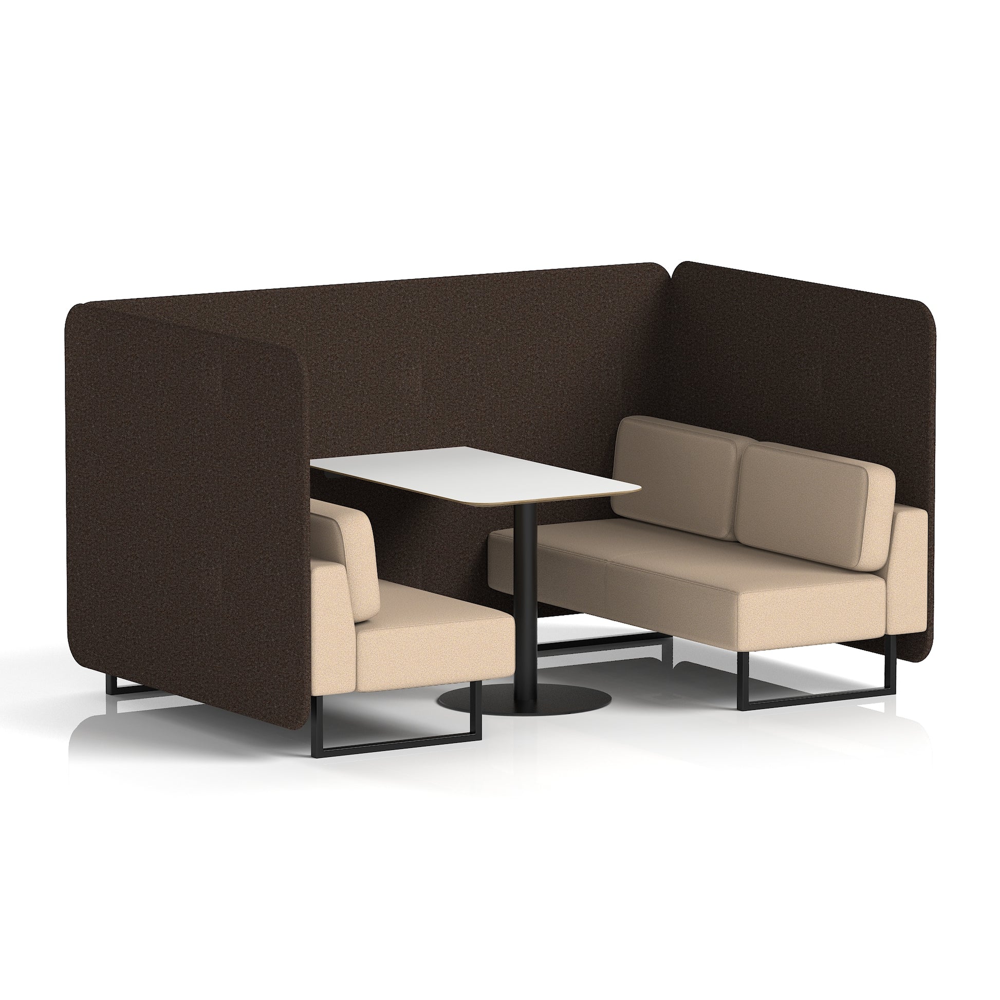 Brixworth Bench Booth With White Table In Two Tone