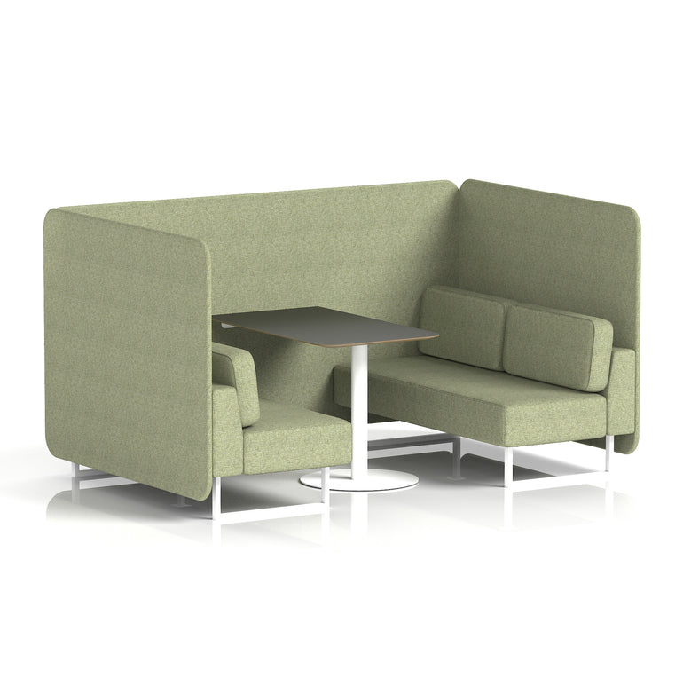 Brixworth Bench Booth With Black Table In Single Tone