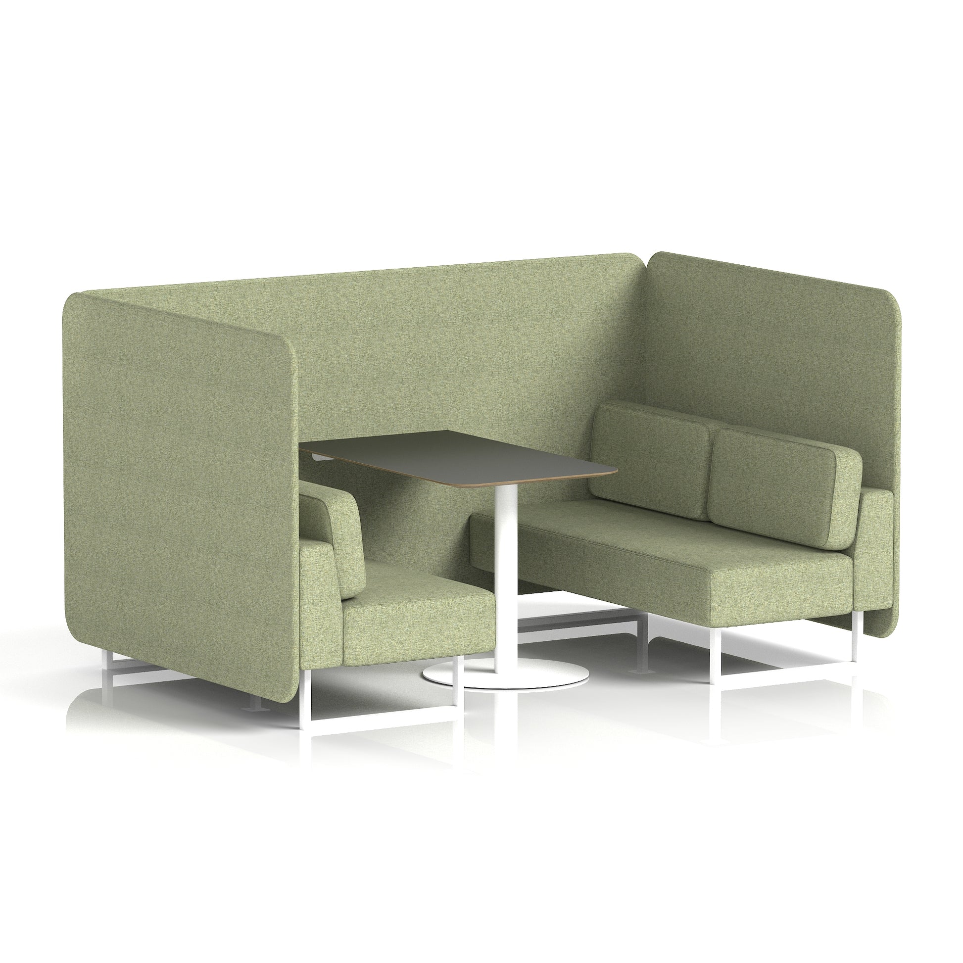 Brixworth Bench Booth With Black Table In Single Tone