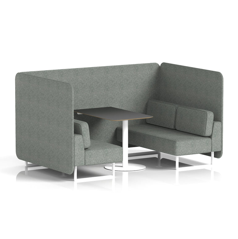Brixworth Bench Booth With Black Table In Single Tone