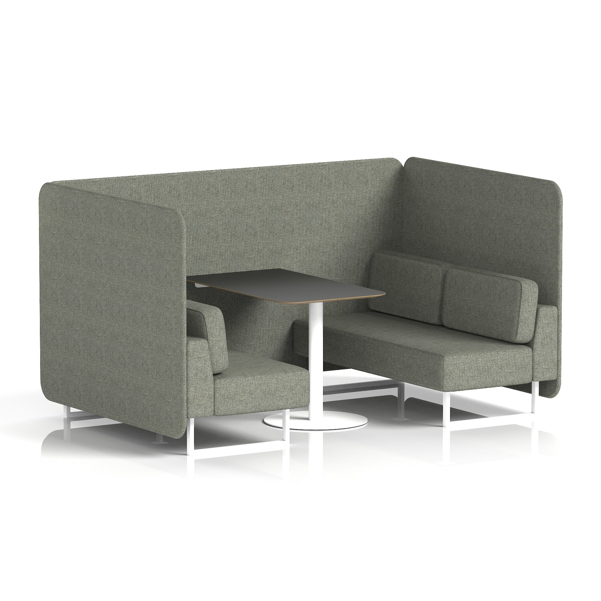 Brixworth Bench Booth With Black Table In Single Tone