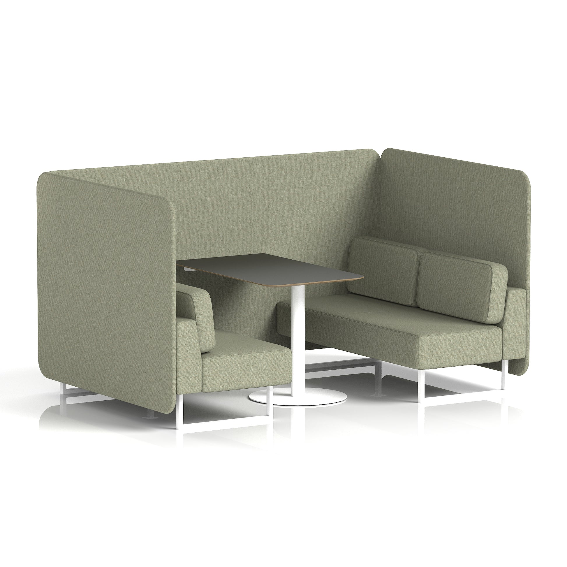 Brixworth Bench Booth With Black Table In Single Tone