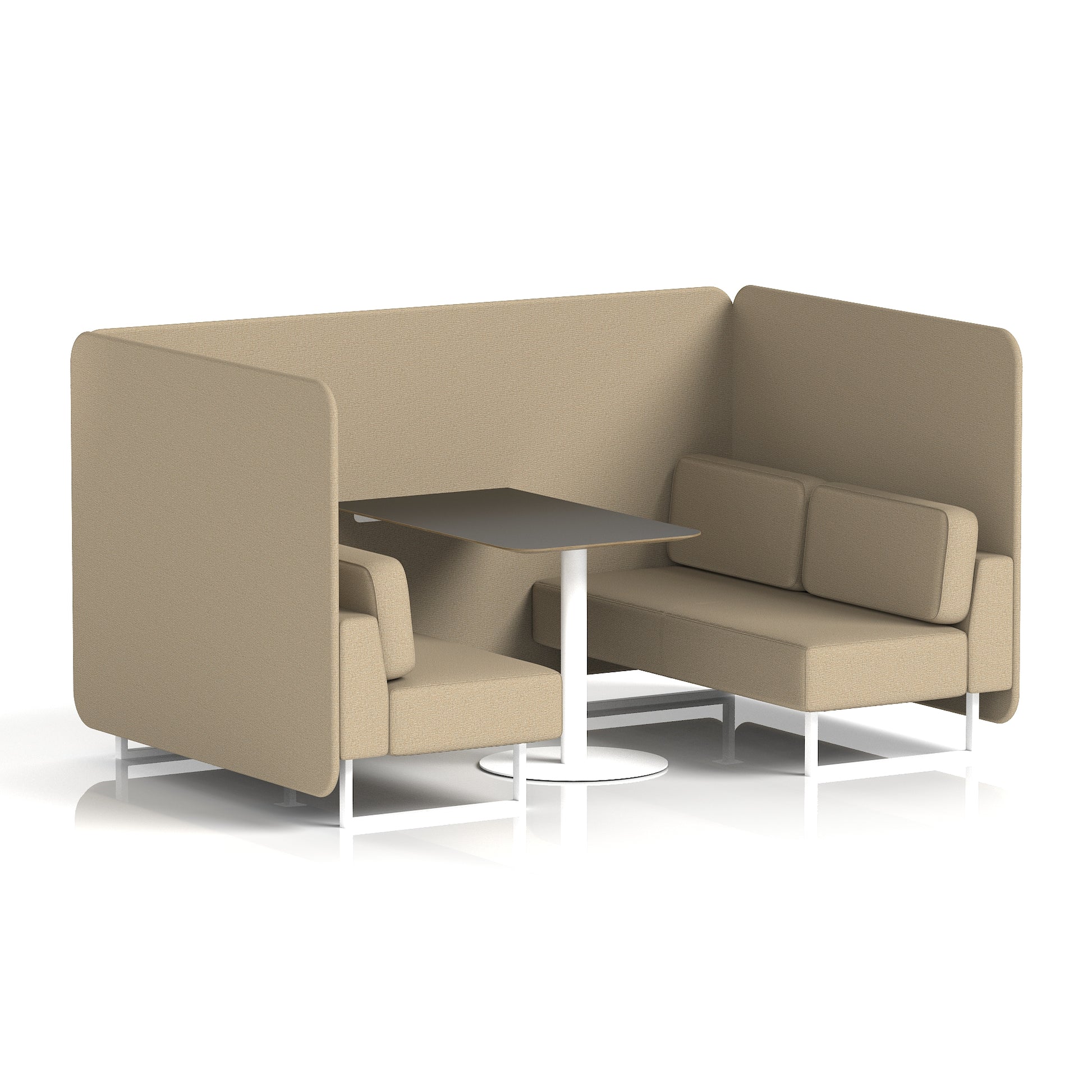 Brixworth Bench Booth With Black Table In Single Tone