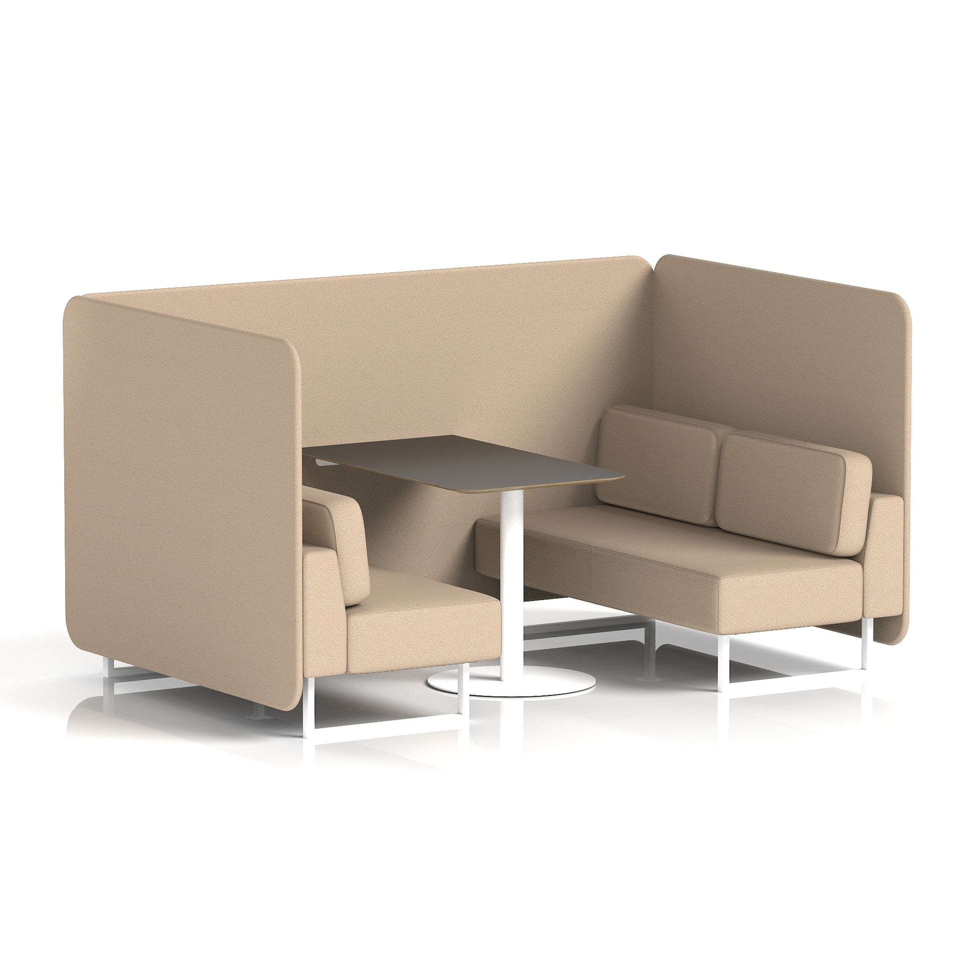 Brixworth Bench Booth With Black Table In Single Tone