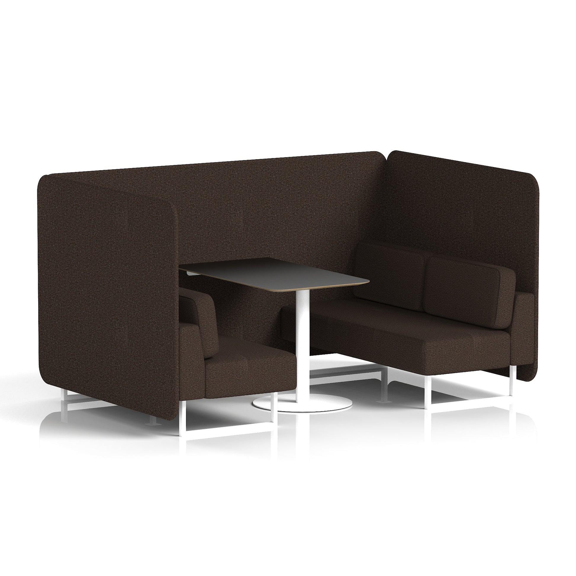 Brixworth Bench Booth With Black Table In Single Tone