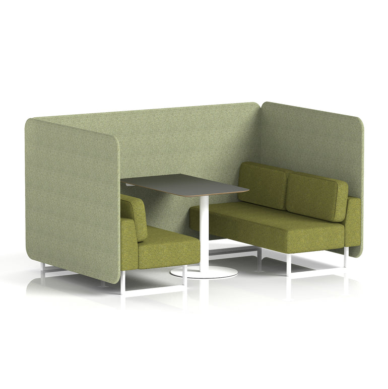Brixworth Bench Booth With Black Table In Two Tone