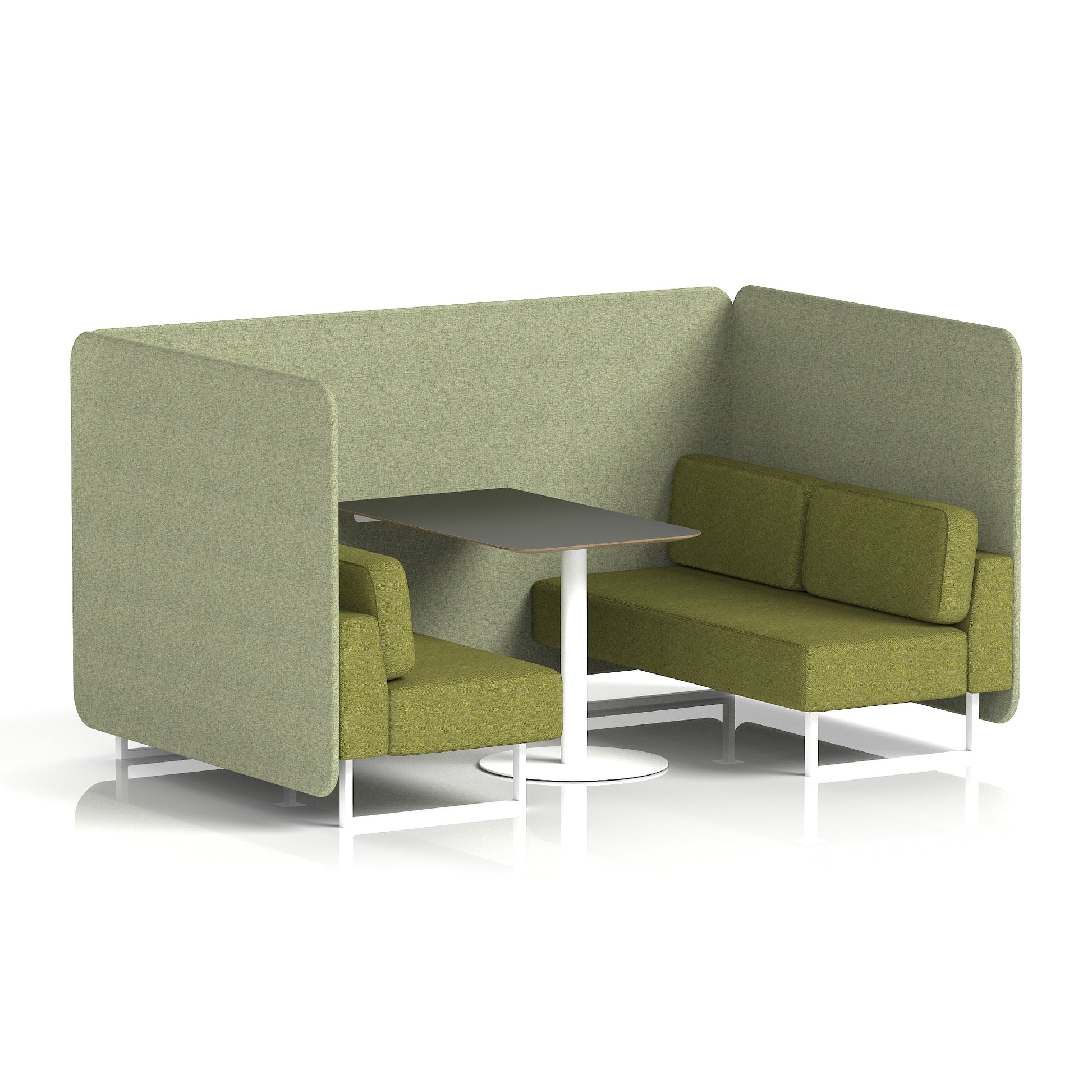 Brixworth Bench Booth With Black Table In Two Tone