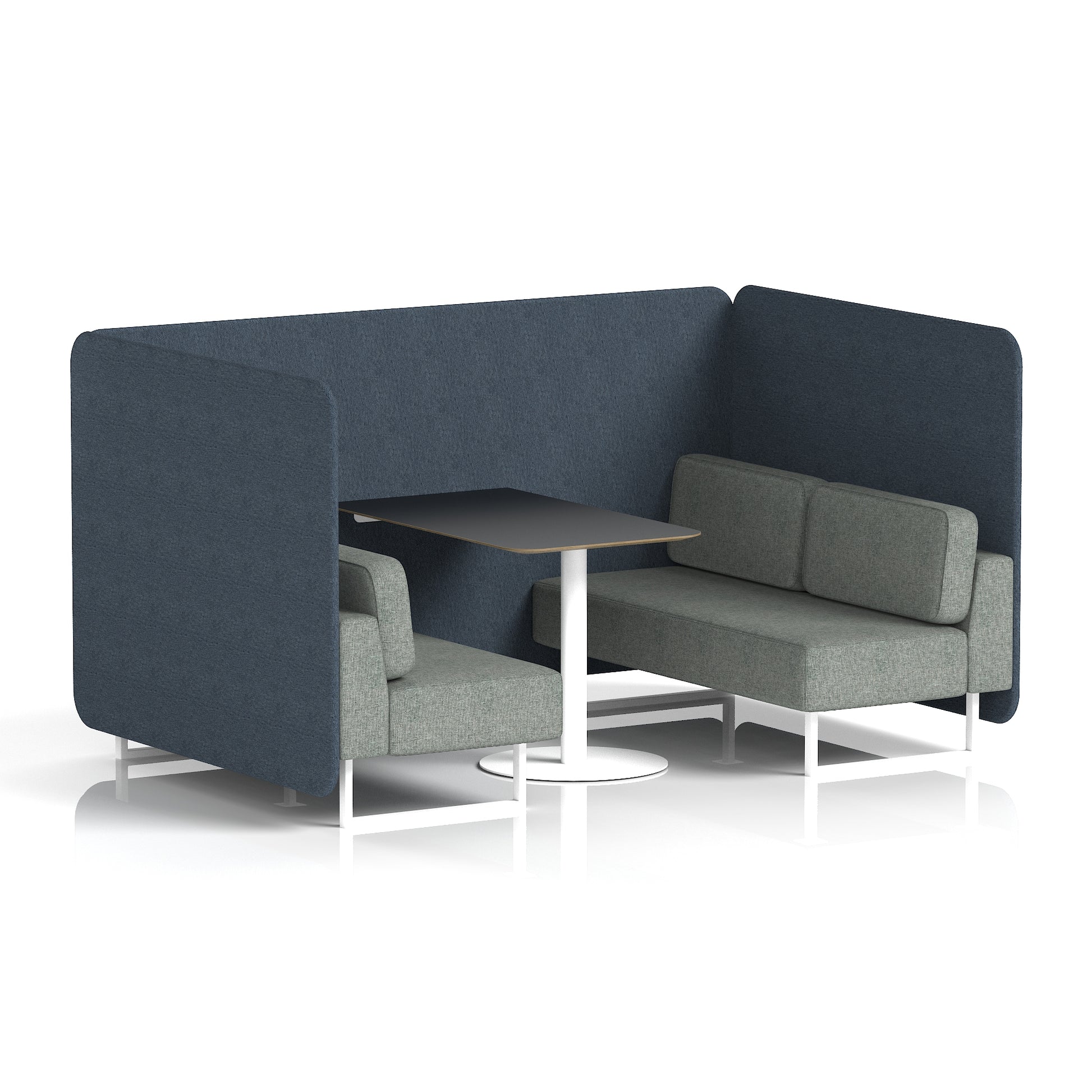 Brixworth Bench Booth With Black Table In Two Tone