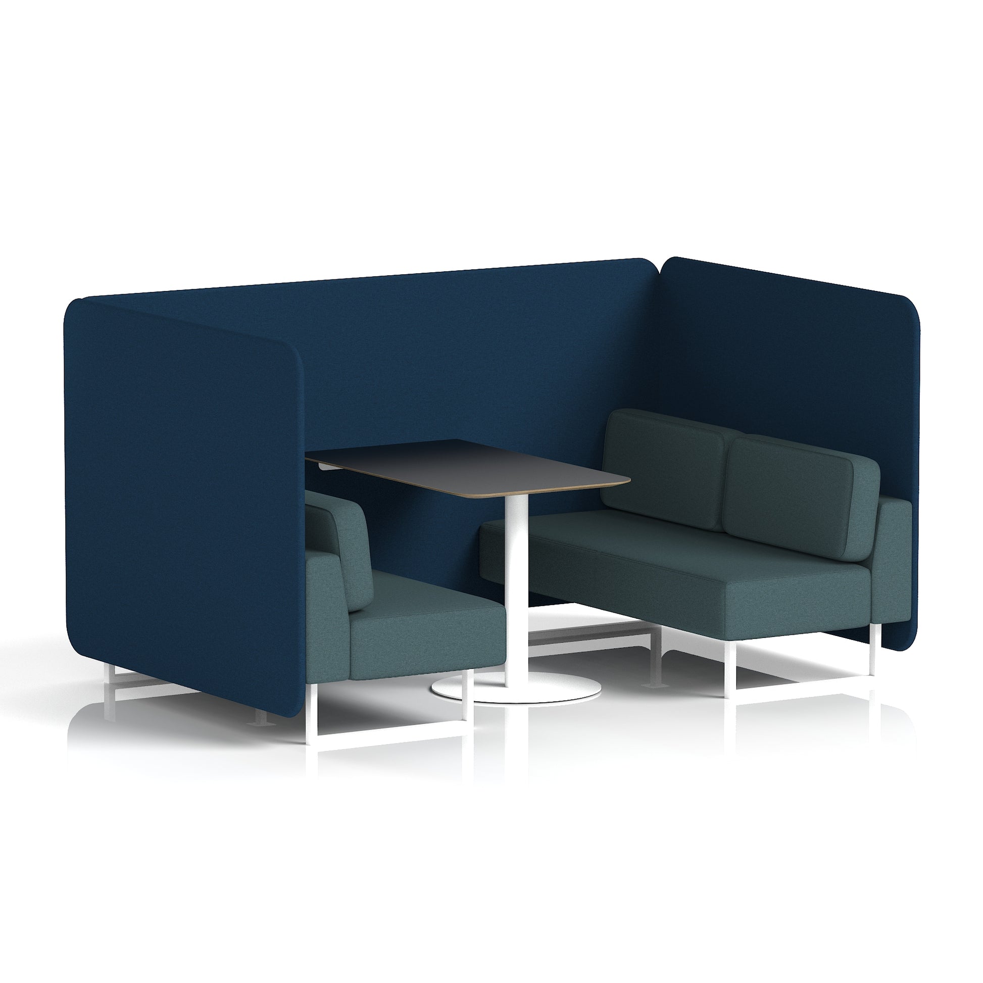 Brixworth Bench Booth With Black Table In Two Tone