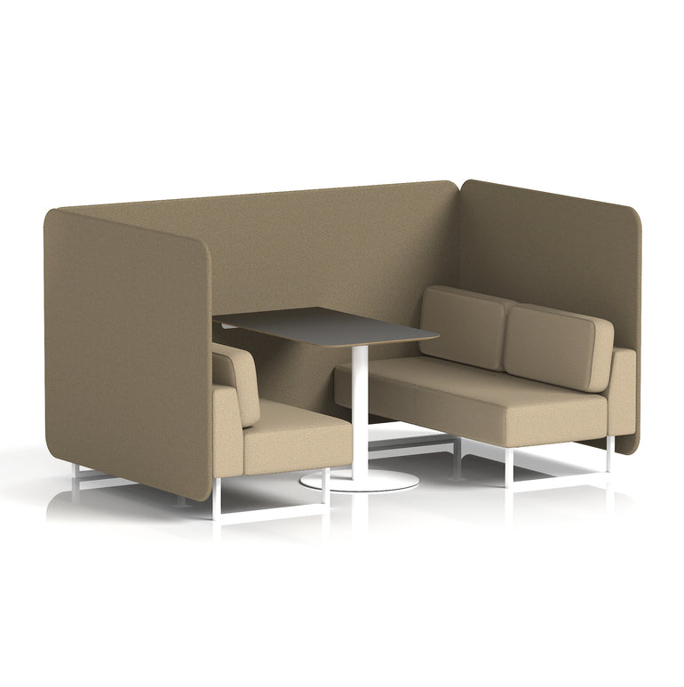 Brixworth Bench Booth With Black Table In Two Tone