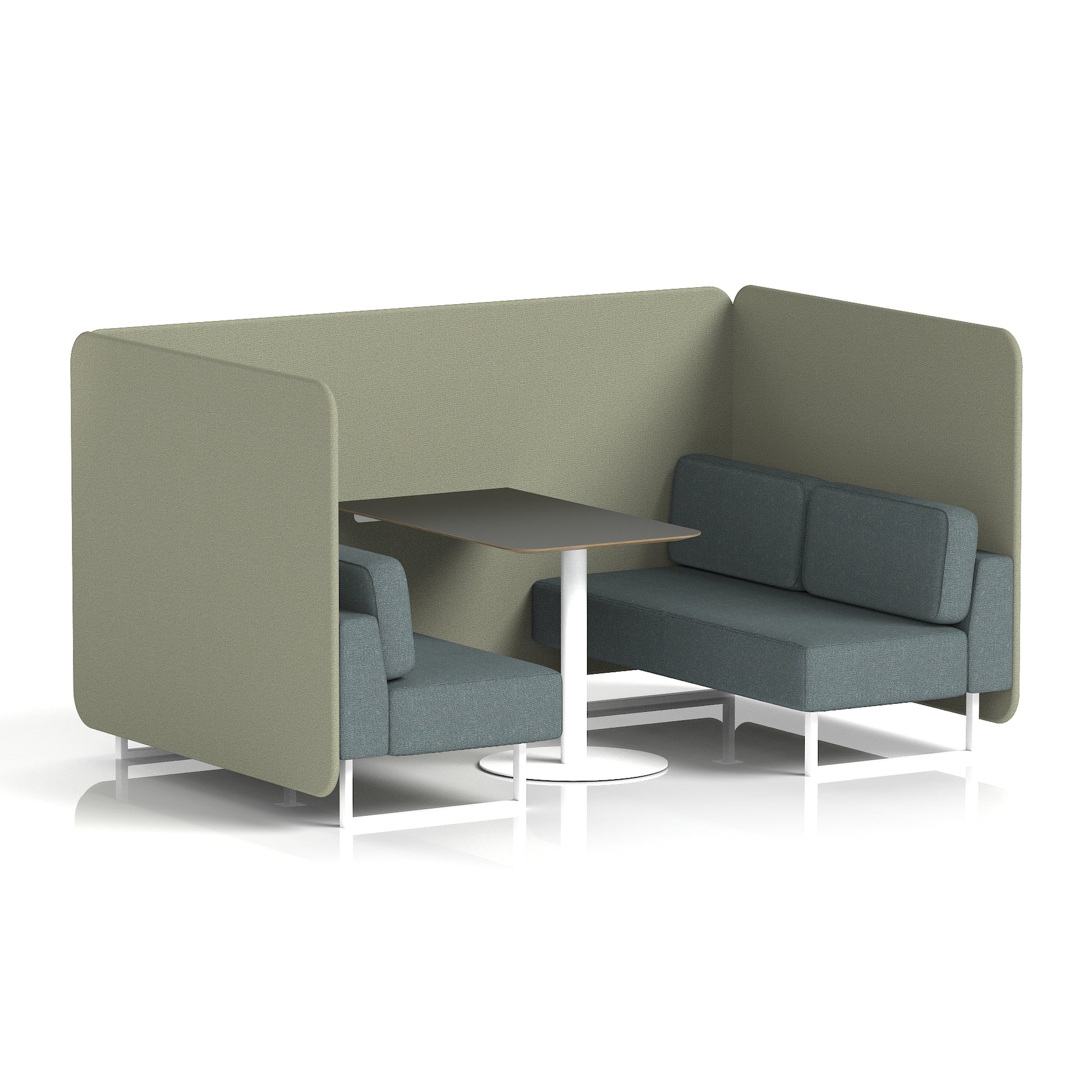 Brixworth Bench Booth With Black Table In Two Tone