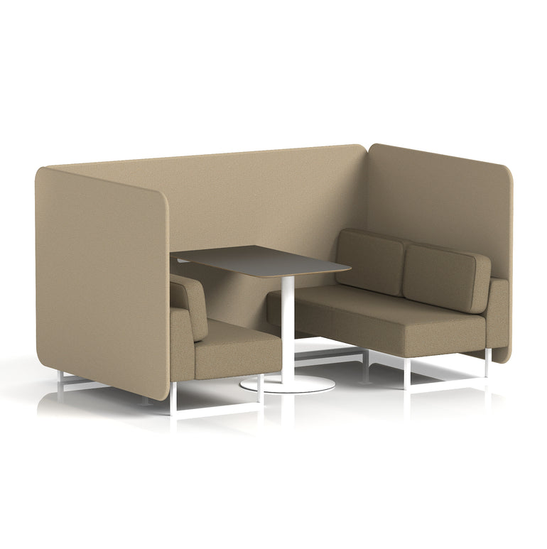 Brixworth Bench Booth With Black Table In Two Tone