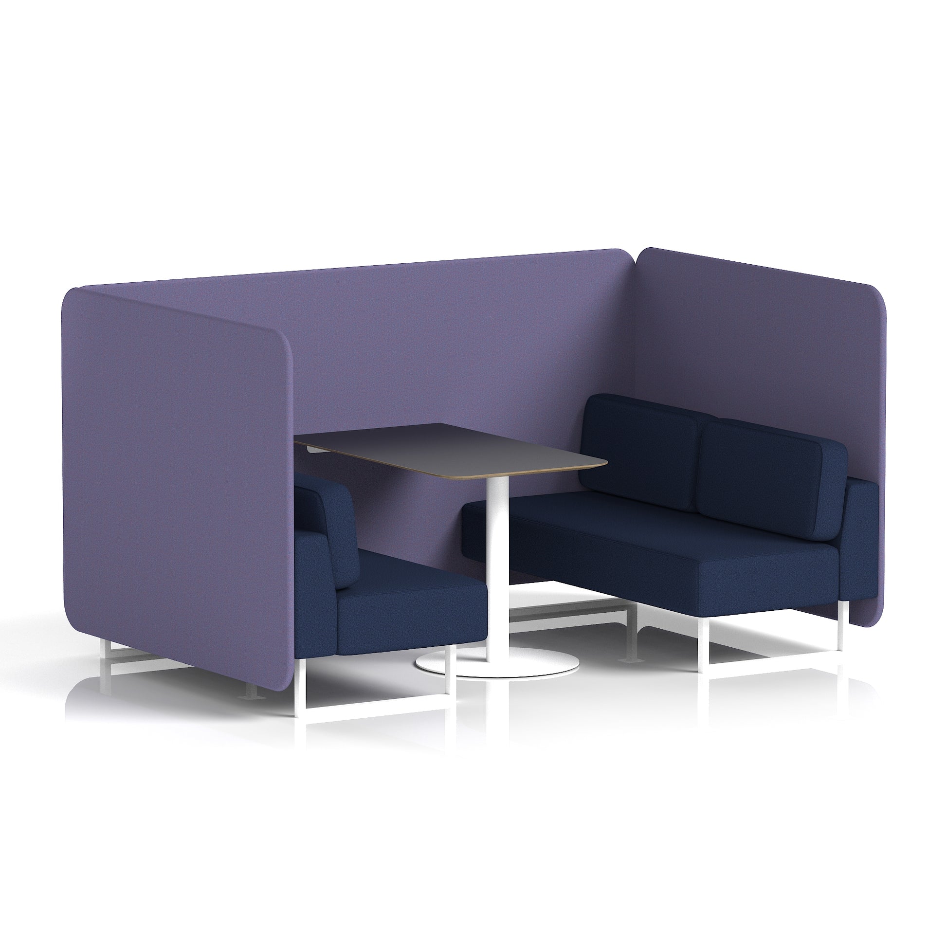 Brixworth Bench Booth With Black Table In Two Tone