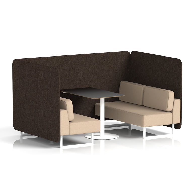 Brixworth Bench Booth With Black Table In Two Tone