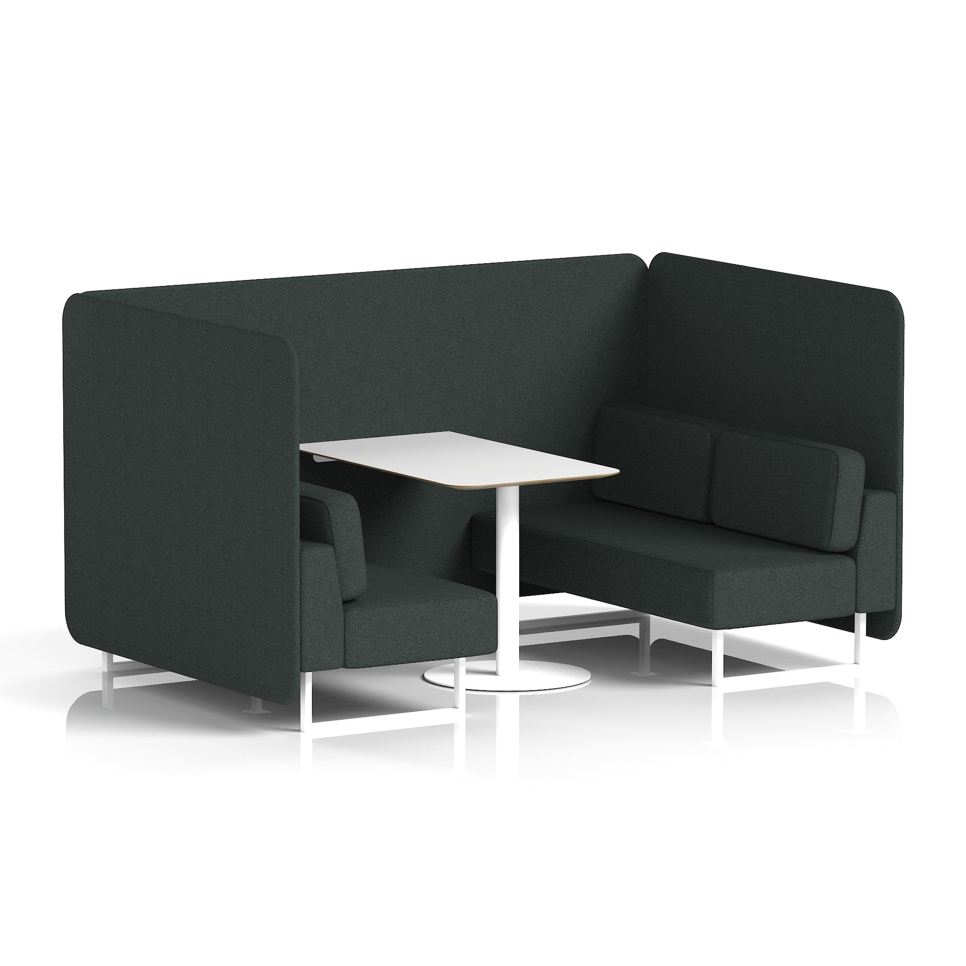Brixworth Bench Booth With White Table In Single Tone