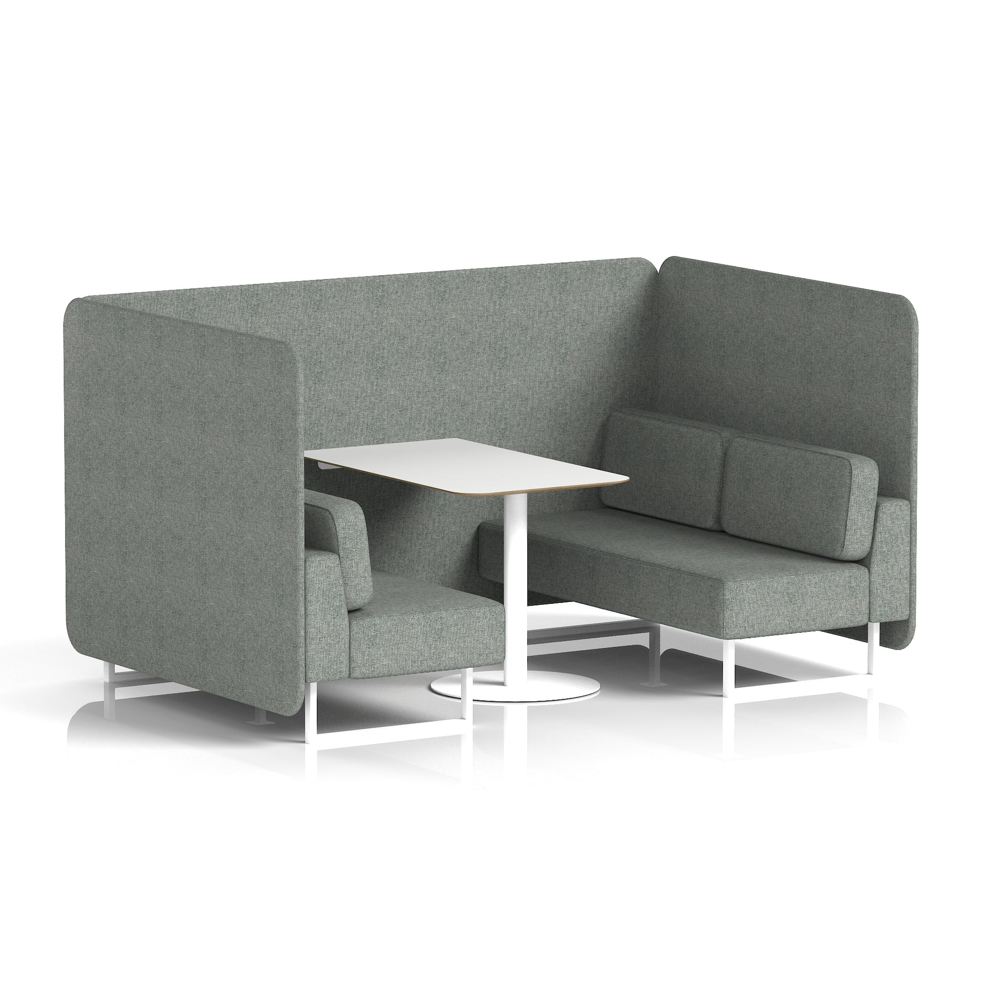 Brixworth Bench Booth With White Table In Single Tone