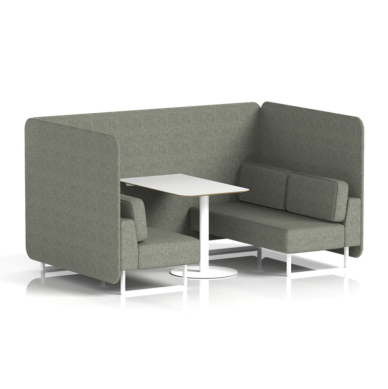 Brixworth Bench Booth With White Table In Single Tone