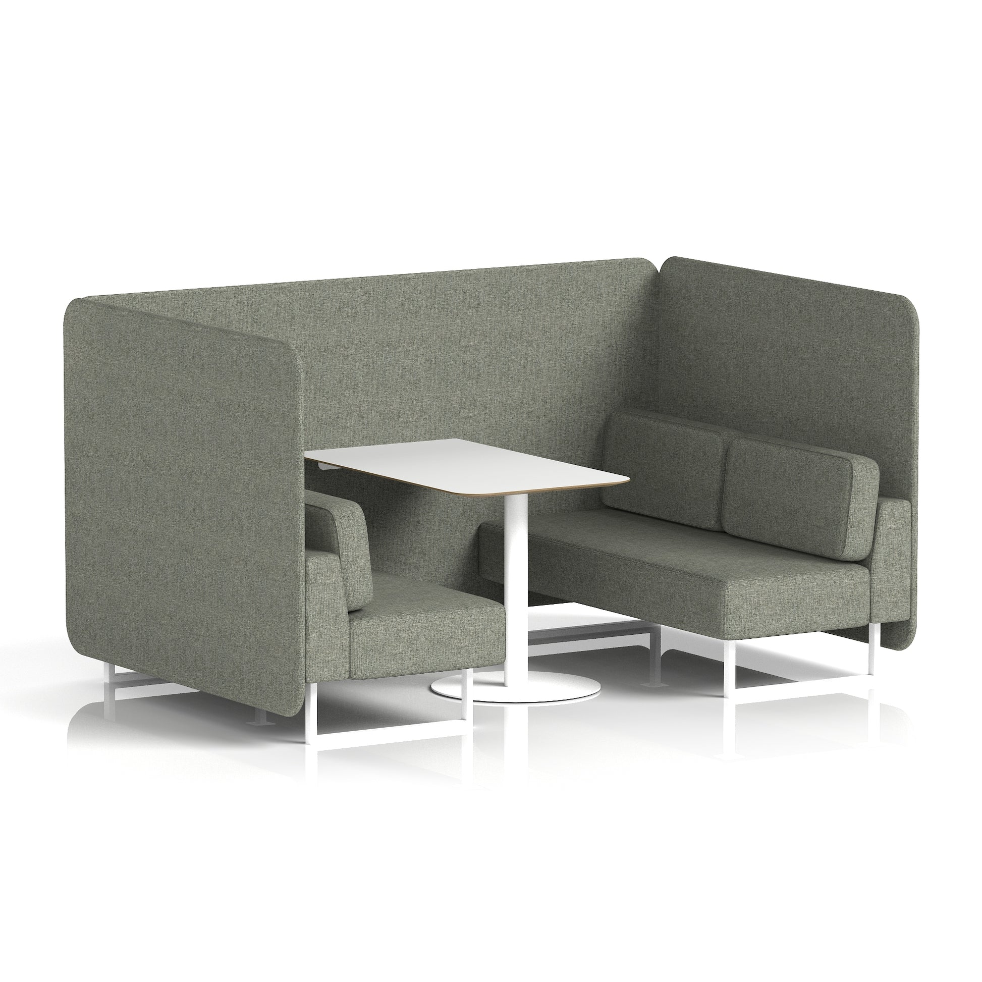 Brixworth Bench Booth With White Table In Single Tone