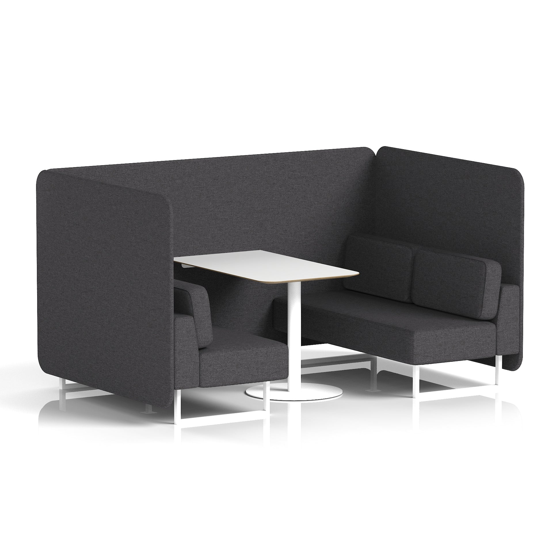 Brixworth Bench Booth With White Table In Single Tone
