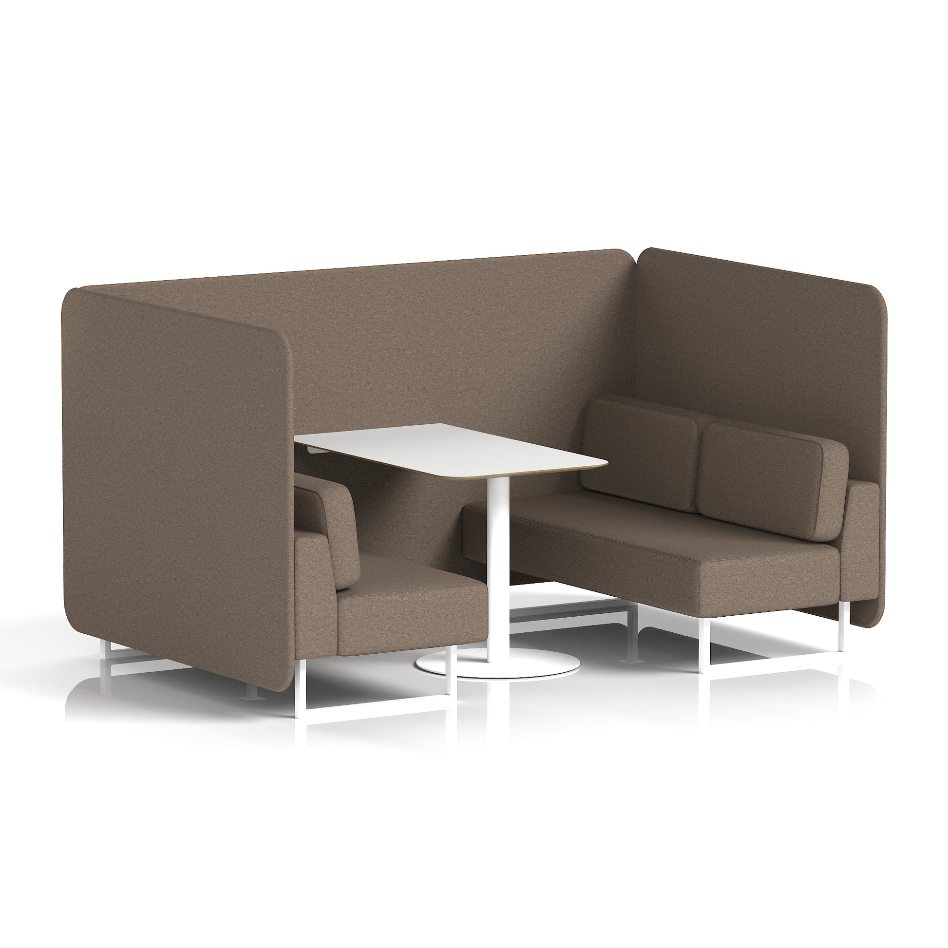 Brixworth Bench Booth With White Table In Single Tone