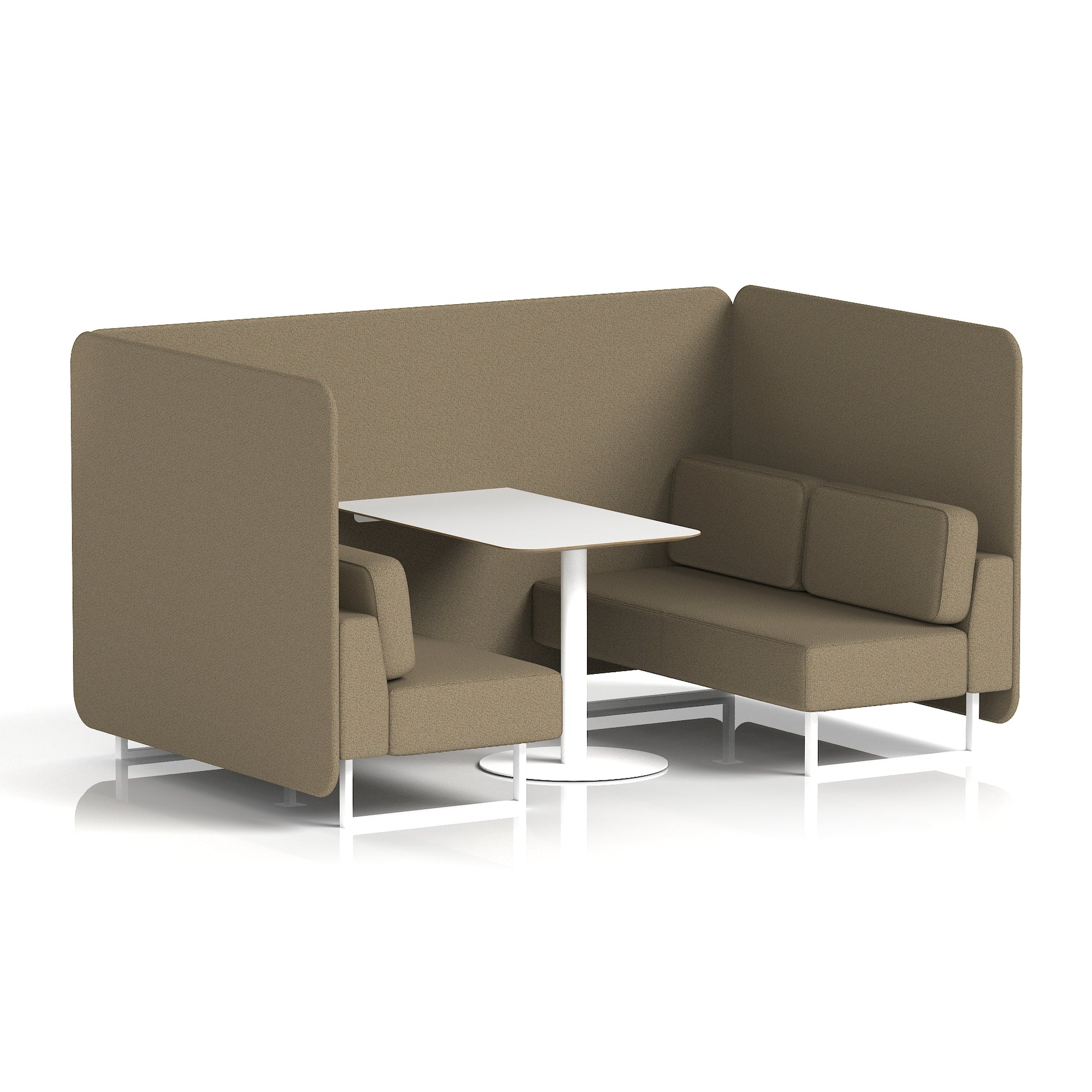 Brixworth Bench Booth With White Table In Single Tone