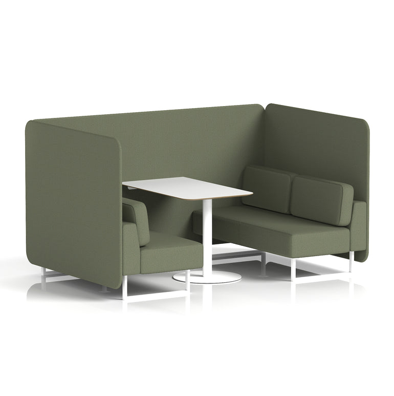 Brixworth Bench Booth With White Table In Single Tone