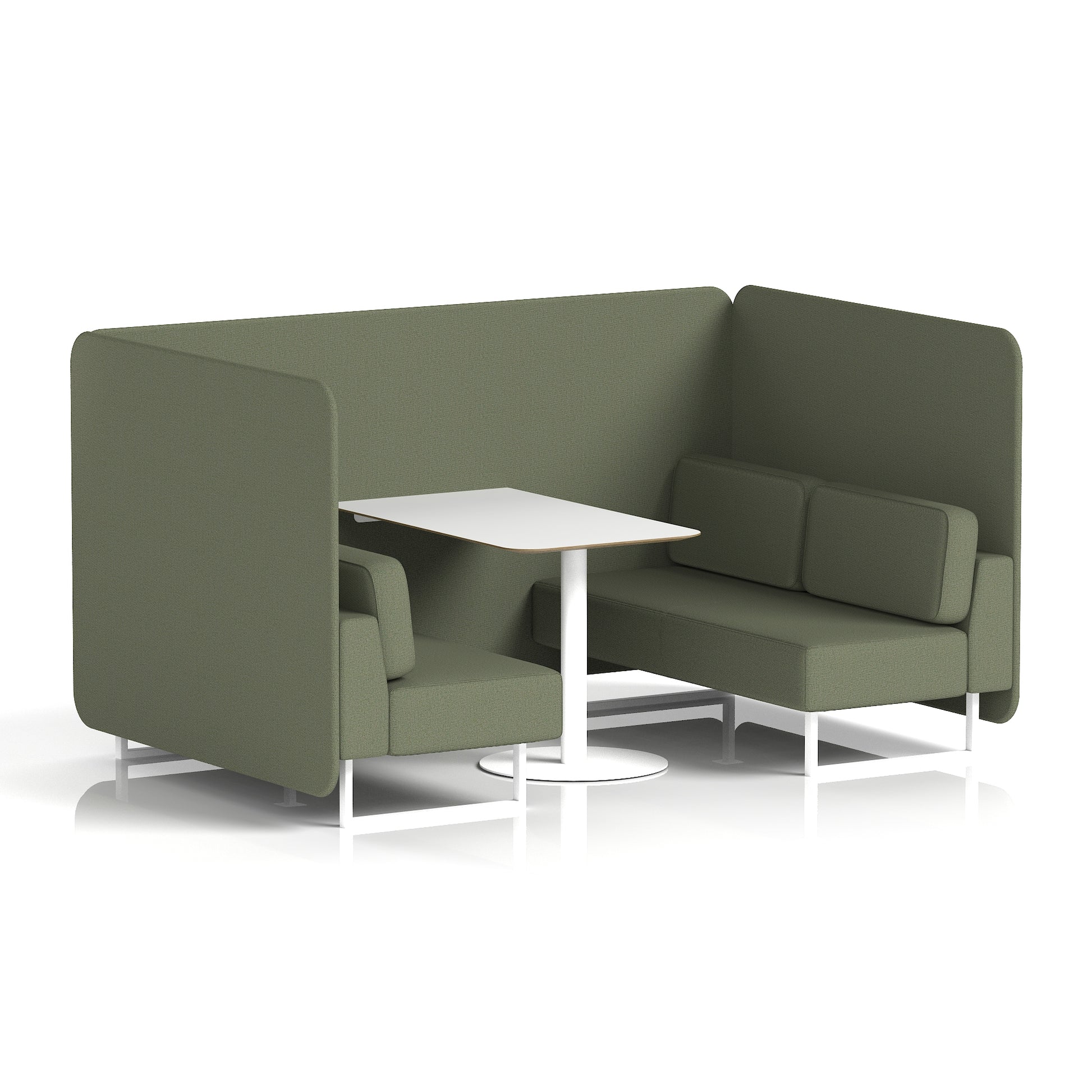 Brixworth Bench Booth With White Table In Single Tone