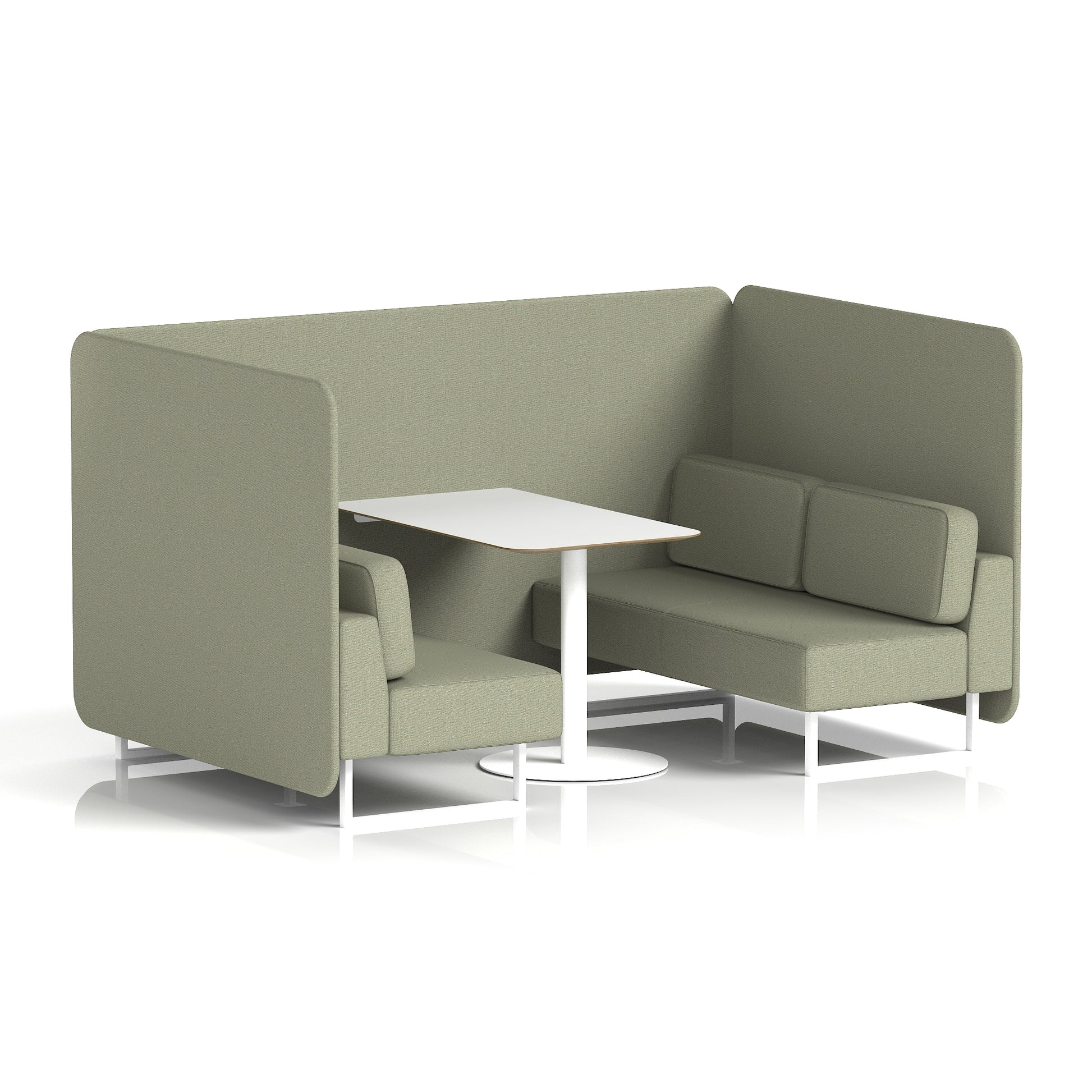Brixworth Bench Booth With White Table In Single Tone