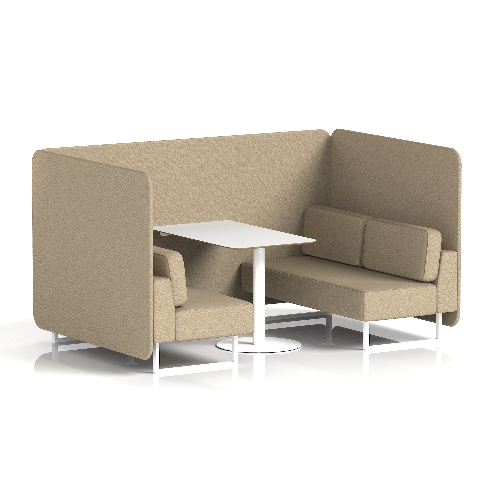 Brixworth Bench Booth With White Table In Single Tone