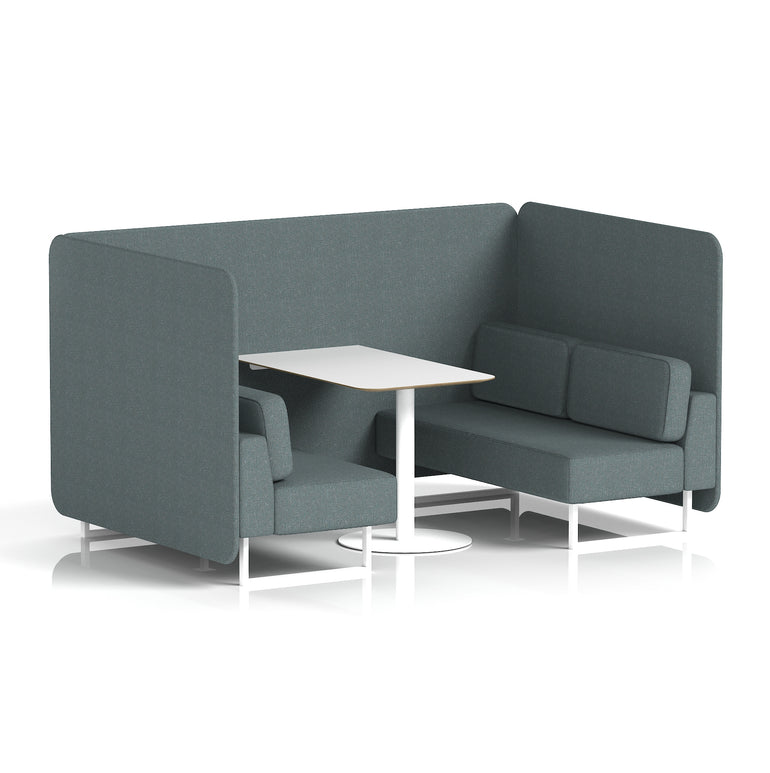 Brixworth Bench Booth With White Table In Single Tone