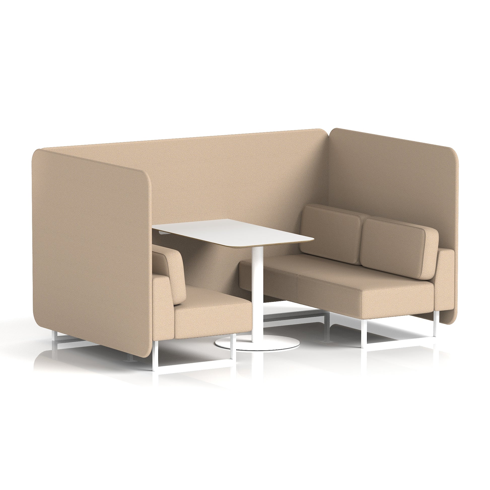 Brixworth Bench Booth With White Table In Single Tone